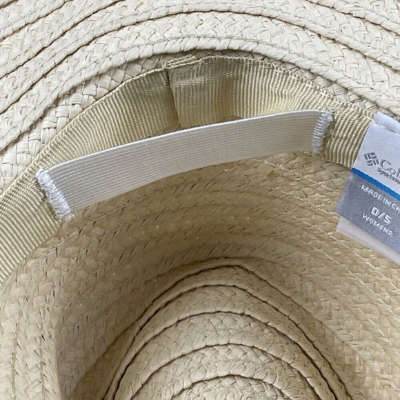 Columbia Paper Fedora Hat Women’s OS Decorative Band Wide Brim Sun Hat Hike - Picture 8 of 10